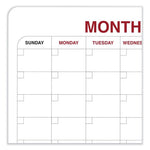 Monthly Planner Whiteboard with Radius Corners, 36 x 24, White/Red/Black Surface, Ships in 7-10 Business Days