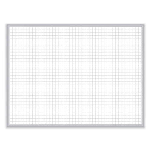 1 x 1 Grid Magnetic Whiteboard, 48.5 x 36.5, White/Gray Surface, Satin Aluminum Frame, Ships in 7-10 Business Days