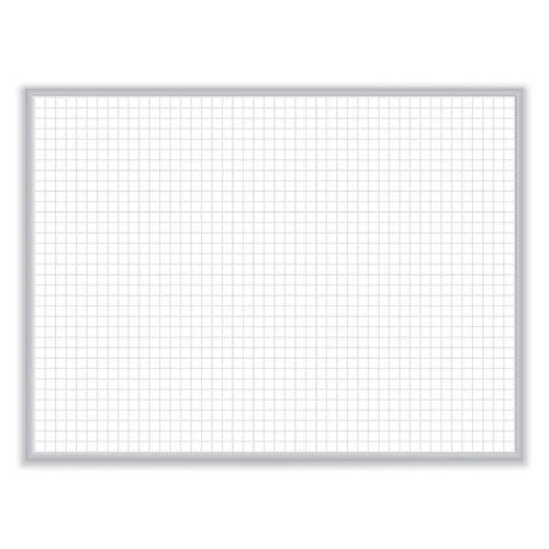 1 x 1 Grid Magnetic Whiteboard, 36 x 24, White/Gray Surface, Satin Aluminum Frame, Ships in 7-10 Business Days
