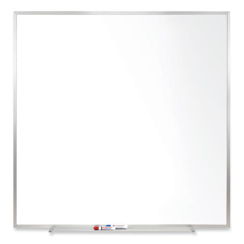Magnetic Porcelain Whiteboard with Satin Aluminum Frame, 48.5 x 48.5, White Surface, Ships in 7-10 Business Days