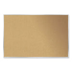 Aluminum-Frame Natural Corkboard, 60.5 x 48.5, Tan Surface, Satin Aluminum Frame, Ships in 7-10 Business Days