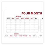 4 Month Whiteboard Calendar with Radius Corners, 36 x 24, White/Red/Black Surface, Ships in 7-10 Business Days