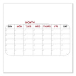 4 Month Whiteboard Calendar with Radius Corners, 36 x 24, White/Red/Black Surface, Ships in 7-10 Business Days