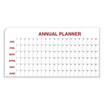 12 Month Whiteboard Calendar with Radius Corners, 36 x 24, White/Red/Black Surface, Ships in 7-10 Business Days