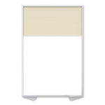 Floor Partition with Aluminum Frame and 2 Split Panel Infill, 48.06 x 2.04 x 71.86, White/Carmel