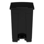 Plastic Step-On Receptacle, 12 gal, Plastic, Black, Ships in 1-3 Business Days