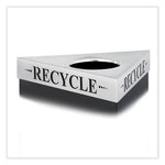 Trifecta Waste Receptacle Lid. Laser Cut "RECYCLE" Inscription, 20w x 20d x 3h, Stainless Steel, Ships in 1-3 Business Days