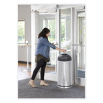 Waste Receptacle, 15 gal, Steel, Stainless Steel/Black, Ships in 1-3 Business Days