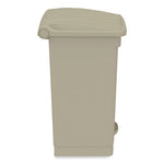 Plastic Step-On Receptacle, 12 gal, Plastic, Tan, Ships in 1-3 Business Days