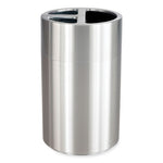 Triple Recycling Receptacle, 40 gal, Steel, Brushed Aluminum, Ships in 1-3 Business Days