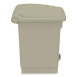 Plastic Step-On Receptacle, 20 gal, Metal, Tan, Ships in 1-3 Business Days