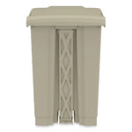 Plastic Step-On Receptacle, 12 gal, Plastic, Tan, Ships in 1-3 Business Days