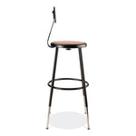 6200 Series 25" to 33" Height Adjustable Heavy Duty Stool with Backrest, Supports Up to 500 lb, Brown Seat, Black Base