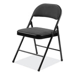 970 Series Fabric Padded Steel Folding Chair, Supports Up to 250 lb, 17.75" Seat Height, Star Trail Black, 4/Carton