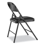950 Series Vinyl Padded Steel Folding Chair, Supports Up to 250 lb, 17.75" Seat Height, Black, 4/Carton