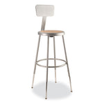 6200 Series 25" to 33" Height Adjustable Heavy Duty Stool with Backrest, Supports Up to 500 lb, Brown Seat, Gray Base