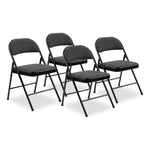 970 Series Fabric Padded Steel Folding Chair, Supports Up to 250 lb, 17.75" Seat Height, Star Trail Black, 4/Carton