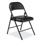 950 Series Vinyl Padded Steel Folding Chair, Supports Up to 250 lb, 17.75" Seat Height, Black, 4/Carton
