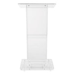 Clear Acrylic Lectern with Shelf, 24 x 15 x 46, Clear