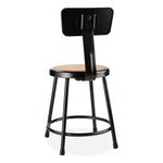 6200 Series 18" Heavy Duty Stool with Backrest, Supports Up to 500 lb, 33" Seat Height, Brown Seat, Black Back/Base