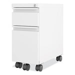 Zip Mobile Pedestal File, 2 Drawer, Box/File, Legal/Letter, White, 10 x 19.88 x 21.75