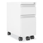 Zip Mobile Pedestal File, 2 Drawer, Box/File, Legal/Letter, White, 10 x 19.88 x 21.75