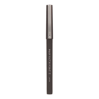 Razor Point Fine Line Porous Point Pen, Stick, Extra-Fine 0.3 mm, Black Ink, Black Barrel, Dozen