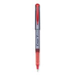 V Razor Point Liquid Ink Porous Point Pen, Stick, Extra-Fine 0.5 mm, Red Ink, Gray/Translucent Red Barrel, Dozen