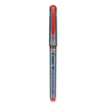 V Razor Point Liquid Ink Porous Point Pen, Stick, Extra-Fine 0.5 mm, Red Ink, Gray/Translucent Red Barrel, Dozen