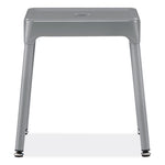 Steel Guest Stool, Backless, Supports Up to 275 lb, 15" to 15.5" Seat Height, Silver Seat, Silver Base