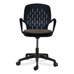 Shell Desk Chair, Supports Up to 275 lb, 17" to 20" Seat Height, Black Seat, Black Back, Black Base