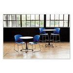 Reve GuestBistro Chair with Sled Base, Supports Up to 250 lb, 18" Seat Height, Blue Seat/Back, Silver Base, 2/Carton