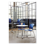 Reve GuestBistro Chair with Sled Base, Supports Up to 250 lb, 18" Seat Height, Blue Seat/Back, Silver Base, 2/Carton