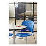 Reve GuestBistro Chair with Sled Base, Supports Up to 250 lb, 18" Seat Height, Blue Seat/Back, Silver Base, 2/Carton