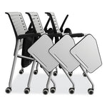 Thesis Training Chair with Static Back and Tablet, Supports Up to 250 lb, 18" Seat Height, Black Seat,Gray Back, Gray Base