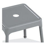 Steel Guest Stool, Backless, Supports Up to 275 lb, 15" to 15.5" Seat Height, Silver Seat/Base, Ships in 1-3 Business Days