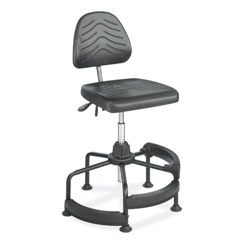 Task Master Deluxe Industrial Chair, Supports Up to 250 lb, 17" to 35" Seat Height, Black