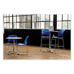 Reve GuestBistro Chair with Sled Base, Supports Up to 250 lb, 18" Seat Height, Blue Seat/Back, Silver Base, 2/Carton