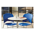 Reve GuestBistro Chair with Sled Base, Supports Up to 250 lb, 18" Seat Height, Blue Seat/Back, Silver Base, 2/Carton