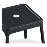 Steel Guest Stool, Backless, Supports Up to 275 lb, 15" to 15.5" Seat Height, Black Seat/Base, Ships in 1-3 Business Days