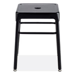 Steel GuestBistro Stool, Backless, Supports Up to 250 lb, 18" Seat Height, Black Seat, Black Base