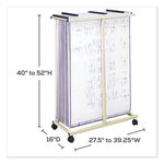 Mobile Vertical File, 12 Hanging Clamps, 39.25w x 16d x 52h, Tan, Ships in 1-3 Business Days