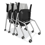 Thesis Training Chair with Static Back and Arms, Supports Up to 250 lb, 18" Seat Height, Black Seat, Gray Back/Base, 2/Carton