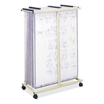 Mobile Vertical File, 12 Hanging Clamps, 39.25w x 16d x 52h, Tan, Ships in 1-3 Business Days