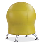 Zenergy Ball Chair, Backless, Supports Up to 250 lb, Green Vinyl Seat, Silver Base