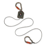 Squids 3003 Retractable Lanyard with Two Carabiners, 2 lb Max Working Capacity, 8" to 48", Gray, Ships in 1-3 Business Days