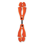 Squids 3420 Dual Clip Swivel Glove Clip Holder, 1 x 0.6 x 5.5, Acetal Copolymer, Orange, 100/Pack, Ships in 1-3 Business Days