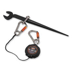 Squids 3011 Retractable Lanyard w/Tool+Swivel Anchor Carabiners, 8 lb Max Work Cap, 48", Black, Ships in 1-3 Business Days