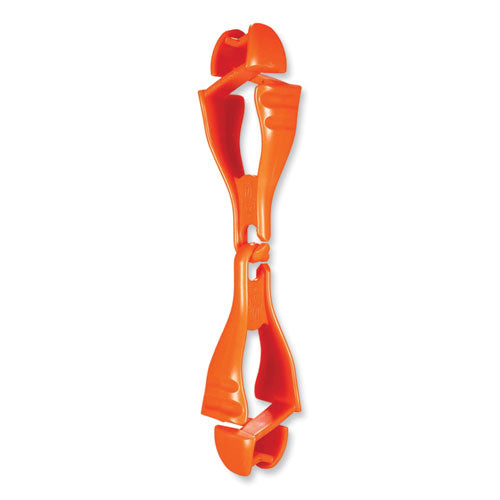 Squids 3400 Dual Clip Glove Clip Holder, 1 x 1 x 6.5, Acetal Copolymer, Orange, Ships in 1-3 Business Days