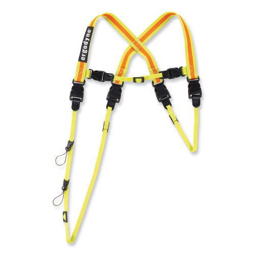 Squids 3132 Barcode Scanner Lanyard Harness, Large: 20" Arm Strap, 43" Lanyard Strap, Hi-Vis Lime, Ships in 1-3 Business Days